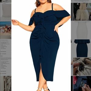 City Chic Navy Plus Size Dress. Size: 18 (Medium) Worn once and dry cleaned